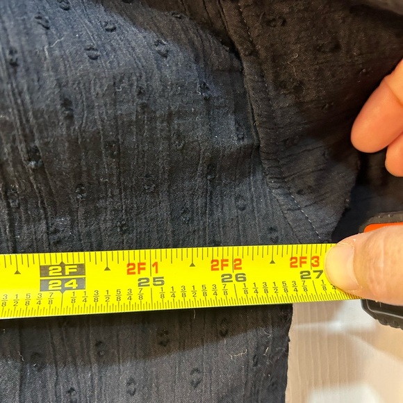 Lord & Taylor Lightweight Textured Button Front Blouse Sz 1X Retro Dot Grunge - Picture 6 of 9